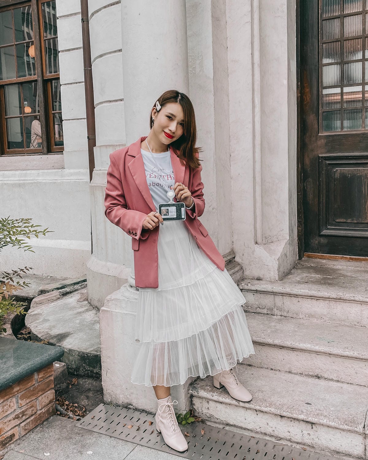 輕時尚設計 Bone頸掛識別證套-沙紋款Lanyard Wallet Hor識別證、卡夾、零錢包 一起帶著走22.jpg