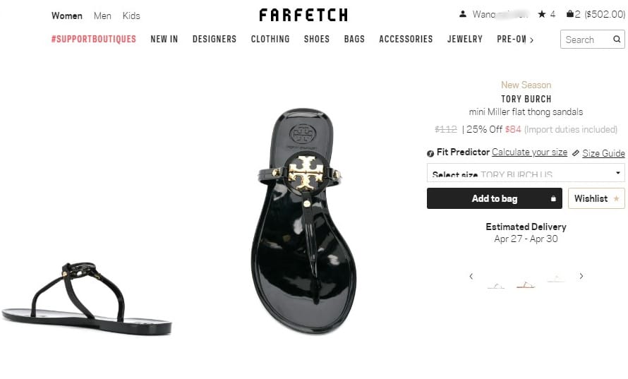 Farfetch購物教學 集結各地精品一站買齊 時尚穿搭配件Salvatore Ferragamo皮帶 TORY BURCH夾腳拖 FILA腰包開箱8.jpg