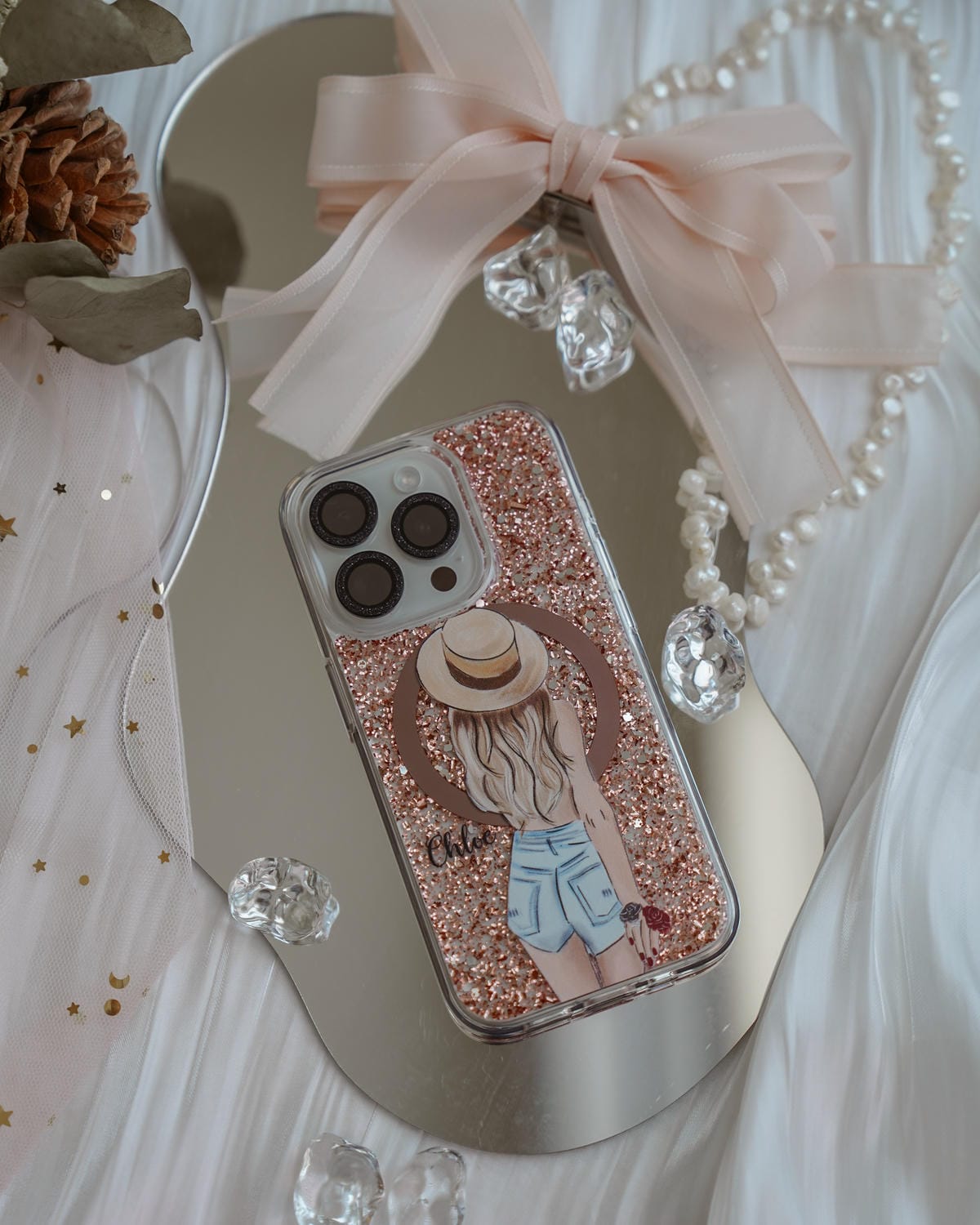 Dearcase客製化手機殼 閃耀鏡面殼 玫瑰金貝拉殼 防摔磁吸iPhone15 pro送禮推薦25.jpg