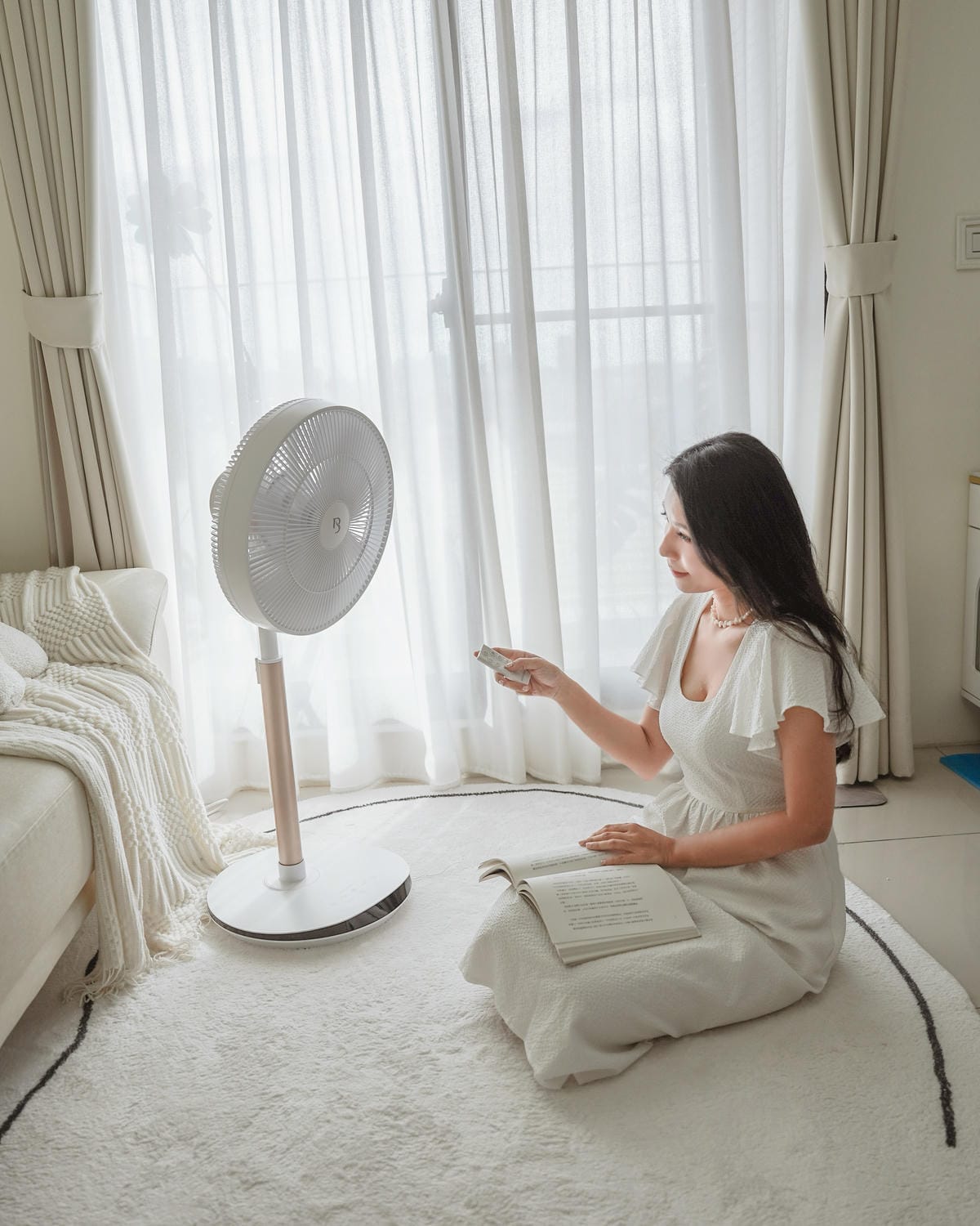 循環扇推薦 巴慕斯BAMOUSSE 16吋直立式風扇 多角度擺頭 可定時預約 白色系家電開箱11.jpg
