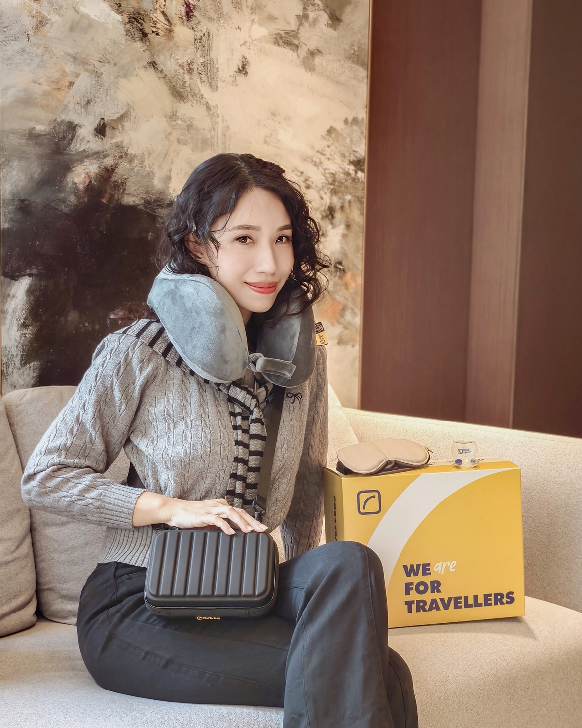 出國旅行必備｜Travel Blue 藍旅 旅途有型禮盒 經典款 多功能防盜包時尚好揹又安心