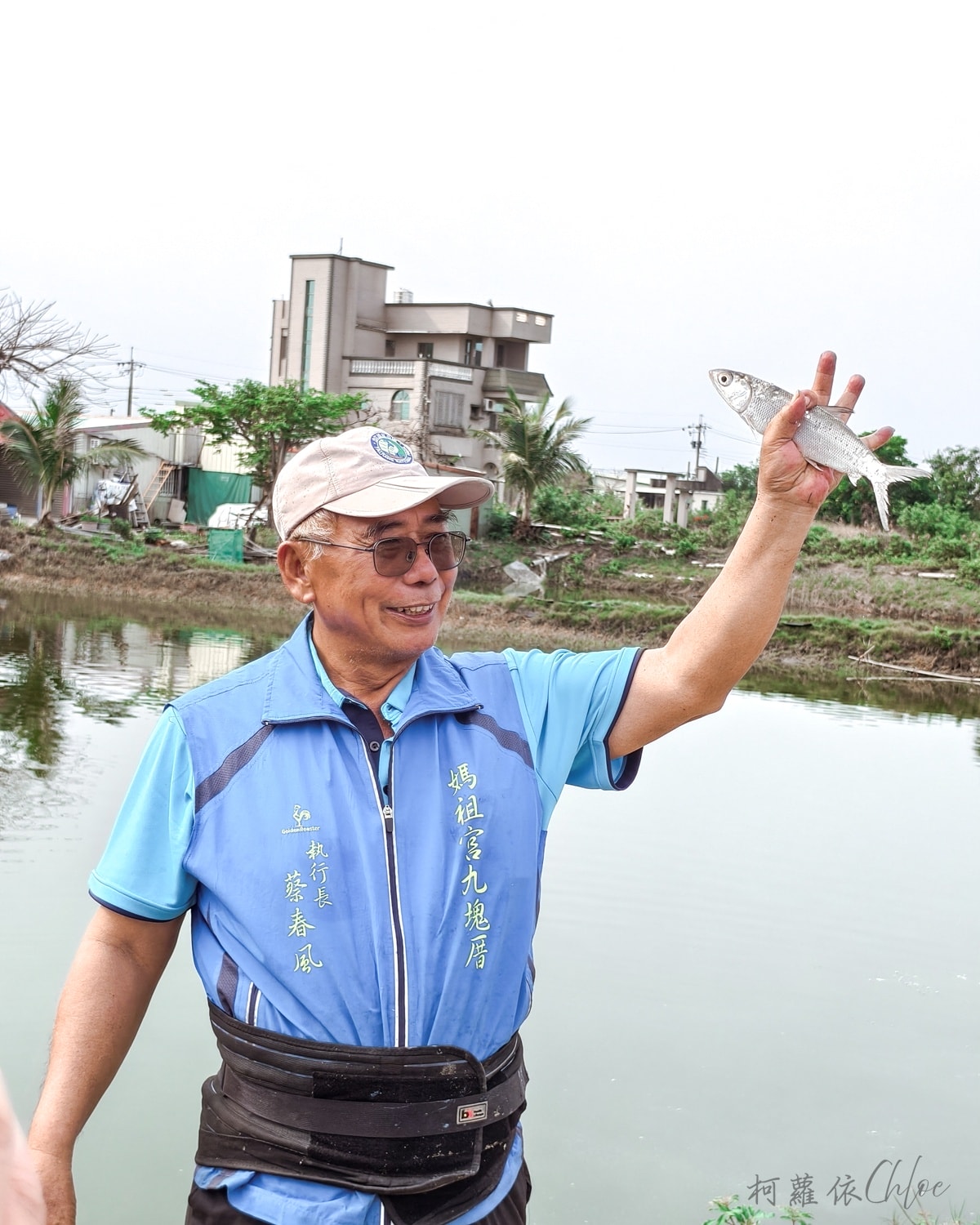 台南安南區景點｜媽祖宮九塊厝生態園區 虱目魚體驗 第一次穿青蛙裝下魚塭 一日漁夫寓教於樂